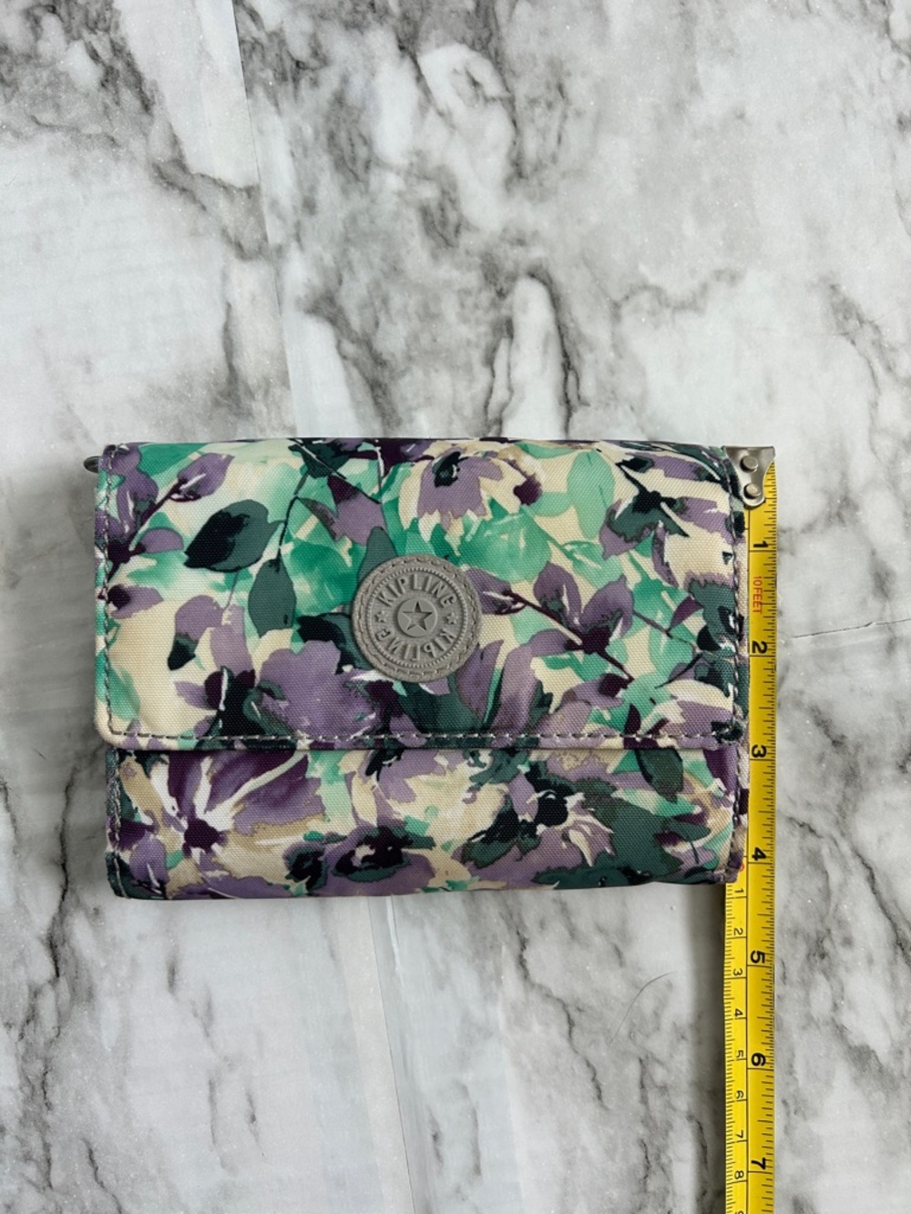 Kipling | Floral tri-fold Wallet zippers compartments card holders - Picture 10 of 10